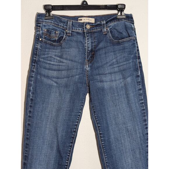 Levi's 505 Straight Leg Women's Dark Wash Blue Denim Jeans Size 28/30 - Picture 2 of 9